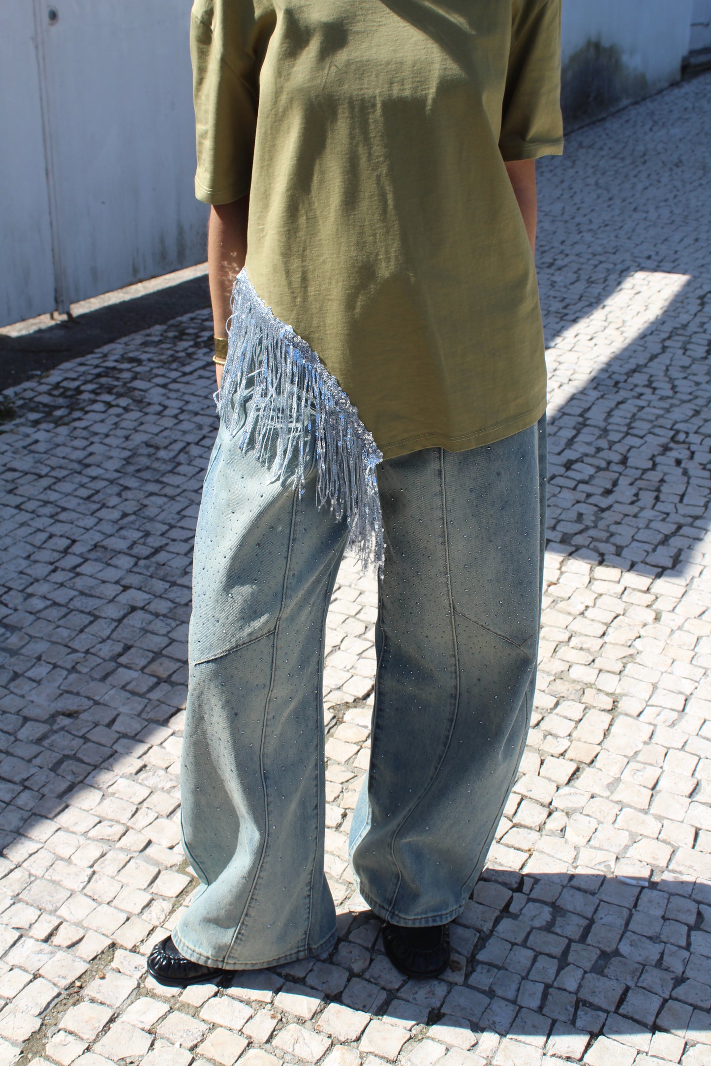T-Shirt Verde Oliva c/Brilho