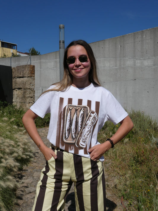T-shirt Sardinha Castanha