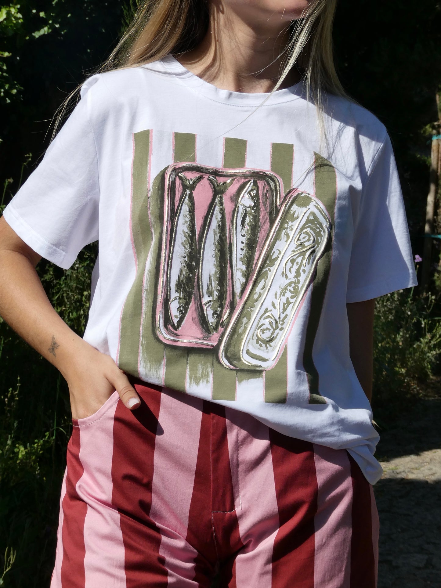 T-shirt Sardinha Verde&Rosa